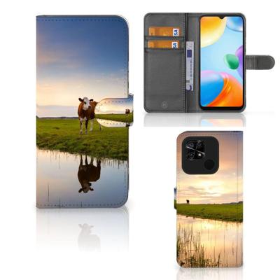 Xiaomi Redmi 10C | Telefoonhoesje | Met pasjeshouder | Koe Xiaomi Redmi 10C | Telefoonhoesje | Met pasjeshouder | Koe