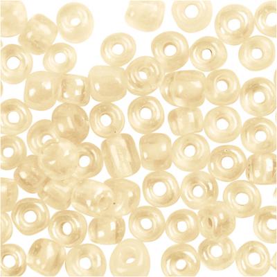 Creativ Company Rocailles, d 3 mm, afm 8/0, gatgrootte 0,6-1,0 mm, ivoor, 25 gr/ 1 doos