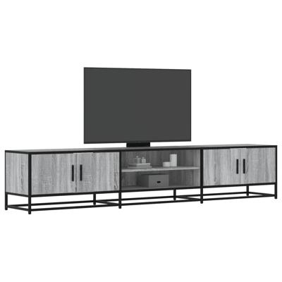 Tv-meubel 210x35x41 cm bewerkt hout grijs sonoma eikenkleurig