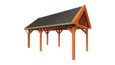 Trendhout Zadeldak XL overkapping 650x380 cm Lariks/Douglas blank- Zadeldak- Hout- Trendhout