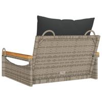 Schommelbank met kussens 63x62x40 cm poly rattan grijs - thumbnail