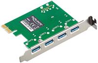 Delock 89363 PCI Express x1-kaart naar 4 x externe USB Type-A femalee USB 5 Gbps - thumbnail