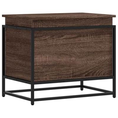 VidaXL Opbergbox met deksel 60x40x51,5 cm bewerkt hout bruin eiken - thumbnail