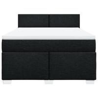 Boxspring met matras stof zwart 160x200 cm - thumbnail