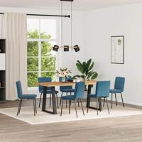 Eetkamerstoelen 6 st fluweel blauw - thumbnail