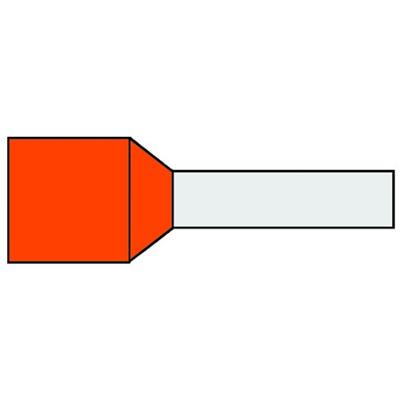 Geïsoleerde Adereindhuls 4qmm Oranje penlengte = 12mm 500 stuks
