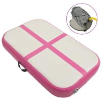 Gymnastiekmat met pomp opblaasbaar 60x100x20 cm PVC roze - thumbnail
