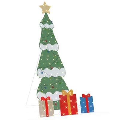 Verlichte Kerstboom met 3 Cadeau Dozen 2D Warm Wit 150 cm Verlichte Kerstboom met 3 Cadeau Dozen 2D Warm Wit 150 cm