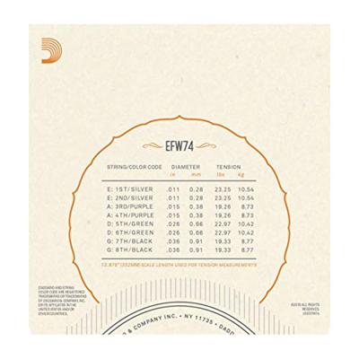 D'Addario EFW74 Flatwound Stainless Steel Medium 11-36 snaren voor mandoline