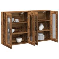 Wandkast 2 pcs Oud hout 69.5 x 34 x 90 cm Bewerkt hout - thumbnail