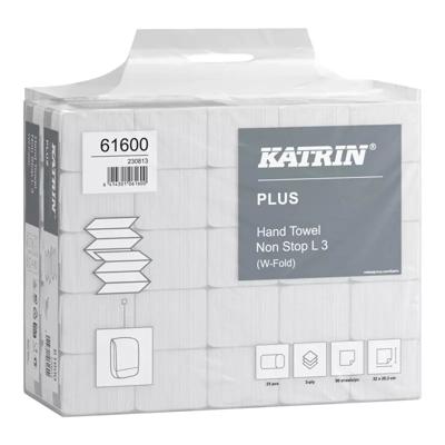 Handdoek Katrin Plus w-vouw 3-laags 203x320mm 25x90 vel wit 61600