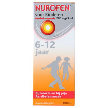 Nurofen Suspensie kind 200mg / 5ml aardbei 100 Milliliter