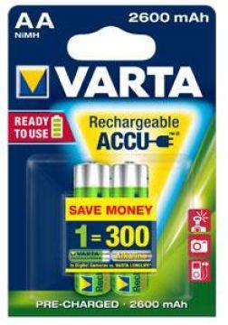 Batterij oplaadbaar varta 2x aa 2600mah