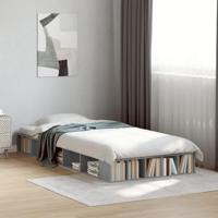 Bedframe bewerkt hout betongrijs 75x190 cm - thumbnail