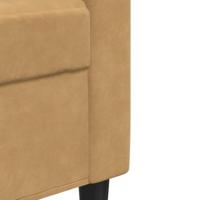 2-delige Loungeset met kussens en bolsters fluweel bruin - thumbnail