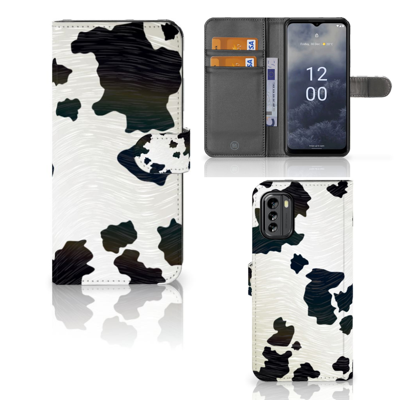 Nokia G60 | Telefoonhoesje | Met pasjeshouder | Koeienvlekken