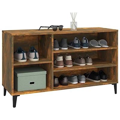 Schoenenkast 102x36x60 cm bewerkt hout gerookt eikenkleurig Schoenenkast 102x36x60 cm bewerkt hout gerookt eikenkleurig