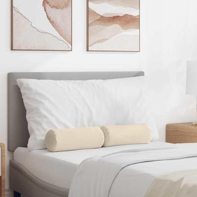 Bolster Kussens 2 pcs Beige 15 x 40 cm Microvezel Stof Bolster Kussens 2 pcs Beige 15 x 40 cm Microvezel Stof