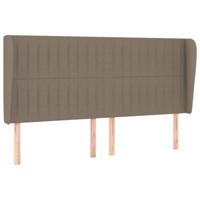 Hoofdbord met randen 163x23x118/128 cm stof taupe - thumbnail