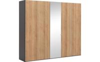 Goossens Kledingkast Easy Storage Ddk, Kledingkast 253 cm breed, 220 cm hoog, 4x draaideur en 1x spiegel draaideur midden - thumbnail