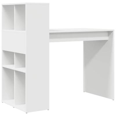 Bureau met plank Wit 108 x 55 x 103.5 cm Bewerkt hout