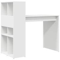 Bureau met plank Wit 108 x 55 x 103.5 cm Bewerkt hout - thumbnail