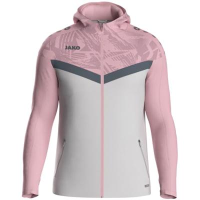 JAKO 6824D Jas Met Kap Iconic Dames - Zachtgrijs/Dusky Pink/Anthra Light - 38