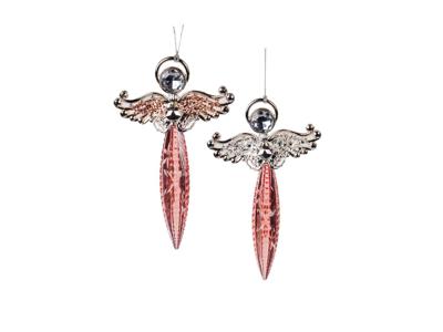 Ornament plastic engel roze l12cm Kurt S. Adler - Kurt s adler