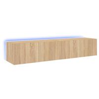 Tv-wandmeubels met LED 2 st 80x35x31 cm sonoma eikenkleurig - thumbnail