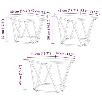 Salontafel 3 pcs Oud hout 50 x 50 x 40 cm