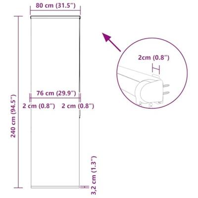 VidaXL Doucherolgordijn met cassette 80x240 cm stofbreedte 76 cm VidaXL Doucherolgordijn met cassette 80x240 cm stofbreedte 76 cm