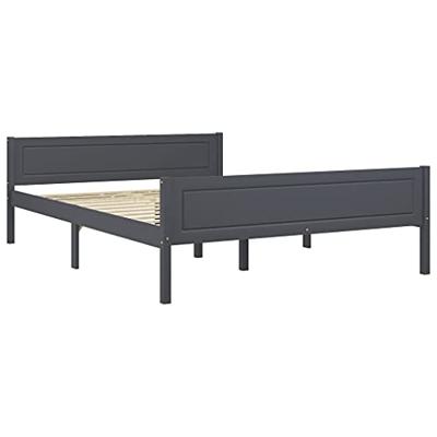 Bedframe massief grenenhout grijs 120x200 cm