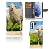 Samsung Galaxy S22 | Telefoonhoesje | Met pasjeshouder | Schaap en Lammetje - thumbnail
