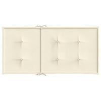 VidaXL Tuinstoelkussen lage rug 2 st 100x50x3 cm oxford stof crème - thumbnail