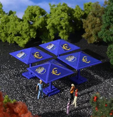 Vollmer 42003 H0 4-delige set euro-parasol Kant-en-klaar model