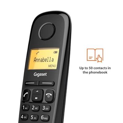 Telefono Gigaset A180 groot verlicht display Agenda 50m zwart