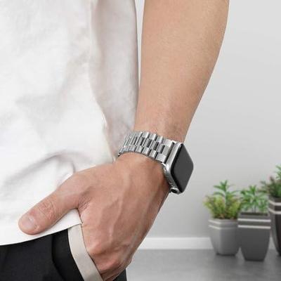 Metalen schakelband - Zilver - Geschikt voor Apple watch 44mm / 45mm / 46mm / 49mm