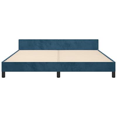 Bedframe met hoofdeinde fluweel donkerblauw 180x200 cm