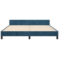 Bedframe met hoofdeinde fluweel donkerblauw 180x200 cm - thumbnail