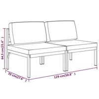 Tuinbank 2-zits met kussens aluminium antracietkleurig - thumbnail