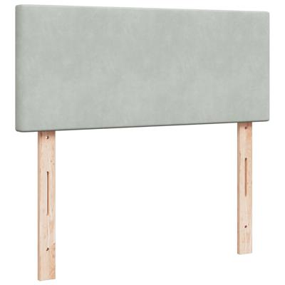 Boxspring met matras fluweel lichtgrijs 140x190 cm