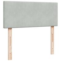 Boxspring met matras fluweel lichtgrijs 140x200 cm - thumbnail