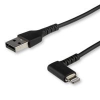 StarTech.com Premium USB-A naar Lightning Kabel 1m Zwart - Robuuste 90° haakse USB Type A naar Lightning Charge & Sync Oplaadkabel met Aramide Vezels - Apple MFi Cert. - iPhone (RUSBLTMM1MBR) - thumbnail