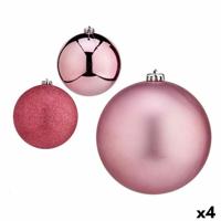 Set kerstballen Roze 15 x 16 x 15 cm (4 Stuks) - thumbnail
