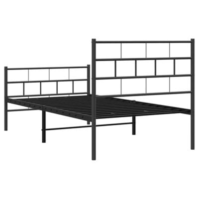 Bedframe met hoofd- en voeteneinde metaal zwart 100x200 cm Bedframe met hoofd- en voeteneinde metaal zwart 100x200 cm