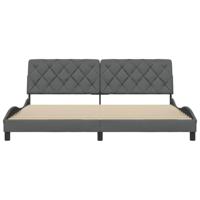 Bedframe zonder matras stof donkergrijs 200x200 cm - thumbnail
