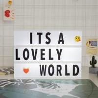 Alphabet Handmade Puzzle Light Box Decoration Night Light Home Decoration with Black and White Card(White box white strip) - thumbnail