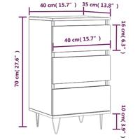 Dressoir 40x35x70 cm bewerkt hout zwart - thumbnail