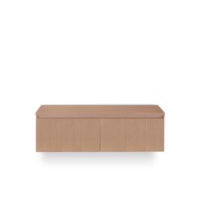 Frozen 3d Badmeubelset 140 cm - Greeplijst in kleur - Incl. Bovenblad Peach