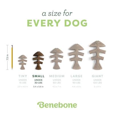 Benebone Fishbone nylon kauwspeelgoed hond (zalmsmaak) S Benebone Fishbone nylon kauwspeelgoed hond (zalmsmaak) S